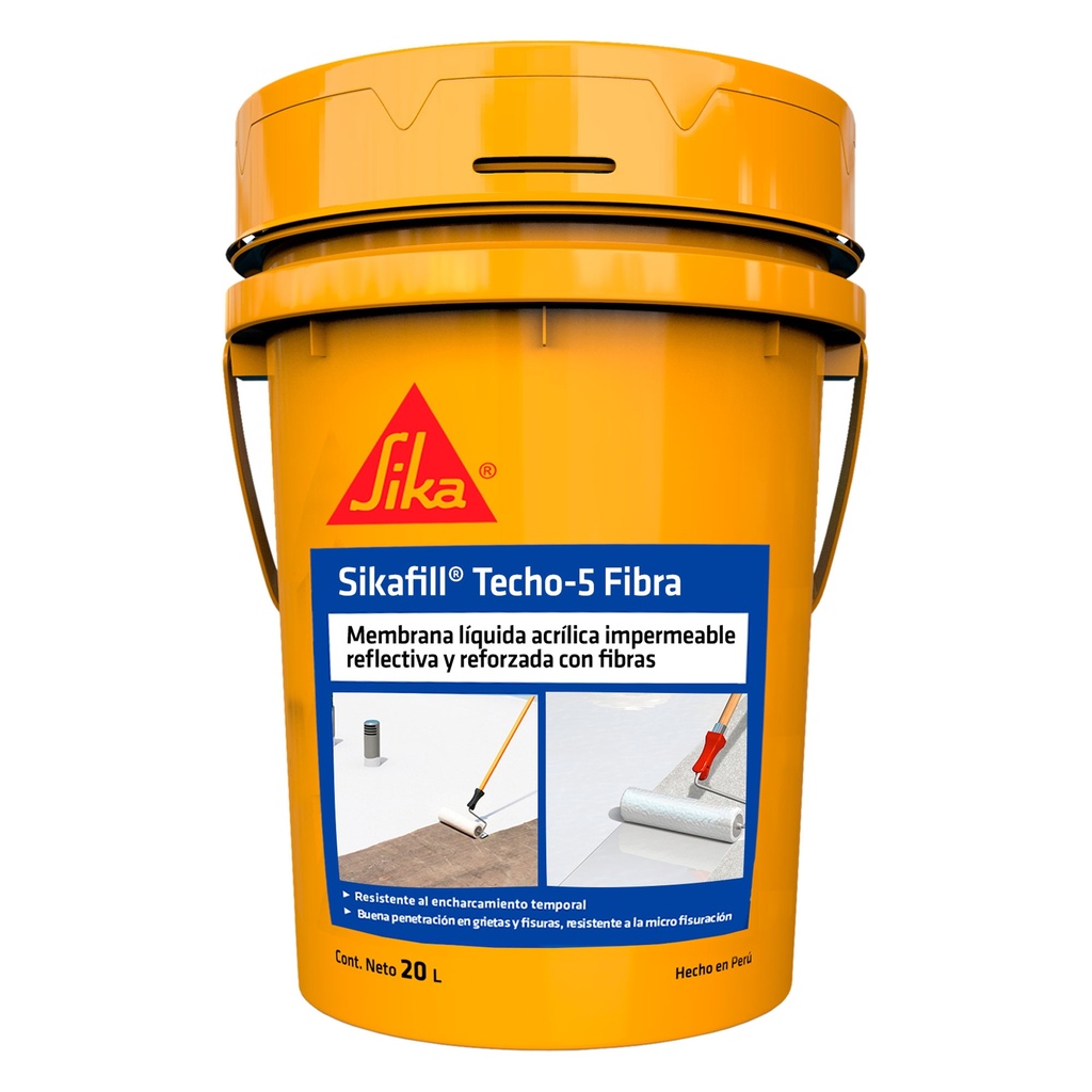 SIKAFILL TECHO-5 FIBRA GRIS PL 20L