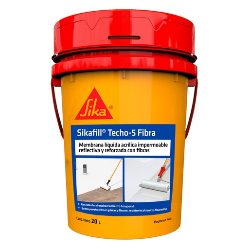[516525] SIKAFILL TECHO-5 FIBRA GRIS PL 20L